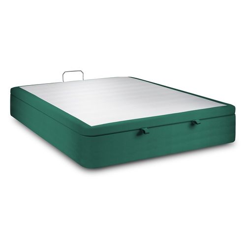 Sommier Coffre Velours Vert 200x200 H39cm