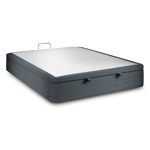 Sommier Coffre Velours Gris Anthracite 200x200 H39cm