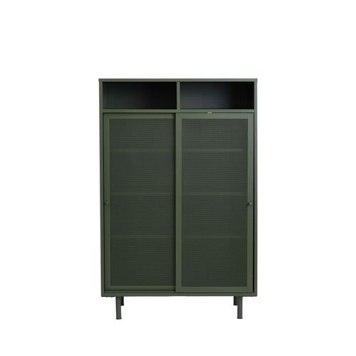 Drawer - Kiso - Vaisselier 2 Portes, 2 Niches En Métal H140cm - Vert