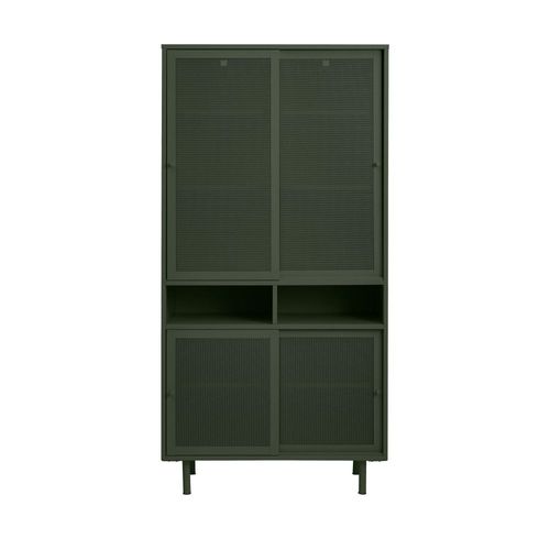 Drawer - Kiso - Vaisselier 4 Portes, 2 Niches En Métal H180cm - Vert