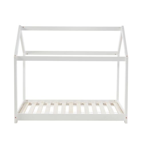 Lit Enfant Cabane Pin Blanc 70x140 Sommier Inclus
