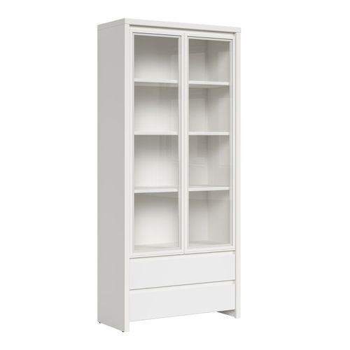 Vaisselier 2 Portes 2 Tiroirs Stratifiés Blanc Mat
