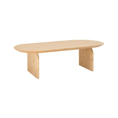 Table Basse Ovale En Bois De Sapin Marron 120x35cm