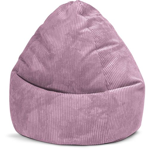 Pouf Poire Xxl D'intérieur Velours Grosse Cote Mauve 80x130cm