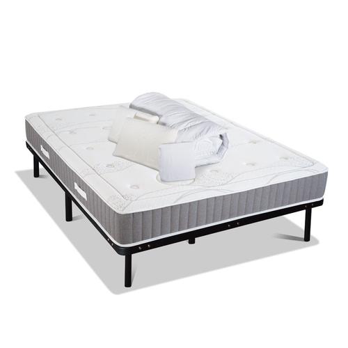 Ensemble 140x190 Matelas + Sommier Métal + Accessoires