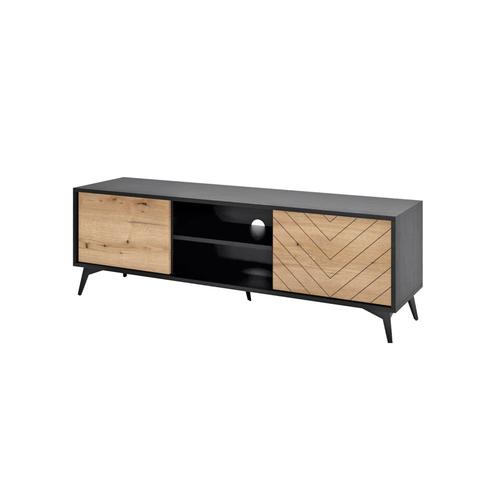 Meuble Tv Style Industriel 154 Cm Noir / Bois