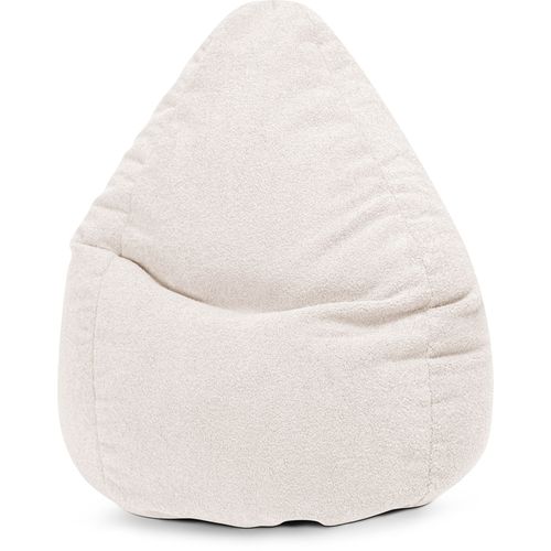 Pouf Poire Xl D'intérieur Fourrure Douce Beige 70x110cm