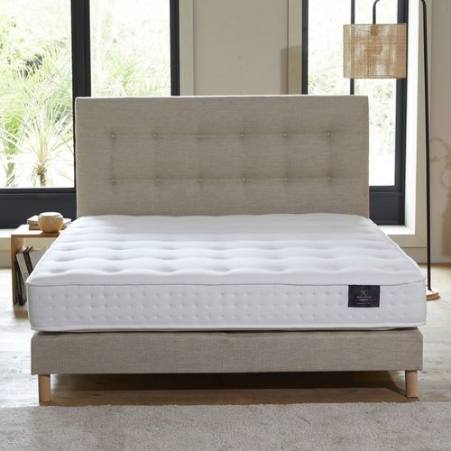 Ensemble Matelas Latex Naturel + Sommier Beige 160x200