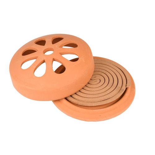 Spirales À La Citronelle Anti-Moustique Avec Pot En Terre Cuite