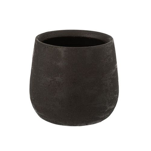 Cache Pot Irrégulier En Céramique Noire H18cm