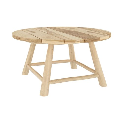 Table Basse Ronde De Jardin D80 Cm En Branche De Teck