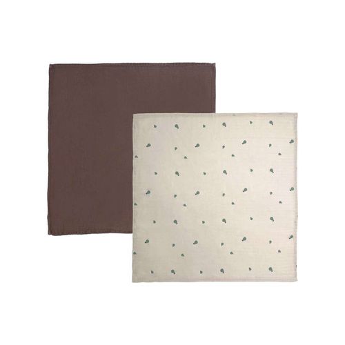Lot De 2 Serviettes Marron En Coton Organique H70x70cm