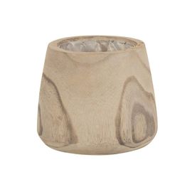 Cache Pot En Bois Naturel 15x15x15 Cm