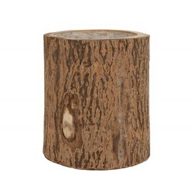 Cache Pot En Bois De Paulownia Naturel 28x28x32 Cm