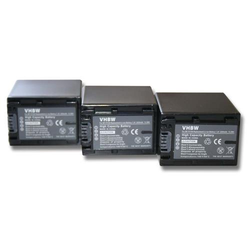 vhbw 3x Batteries compatible avec Sony NEX-VG10, NEX-VG10E, NEX-VG20, NEX-VG20E caméra vidéo caméscope (2200mAh, 7,2V, Li-ion)