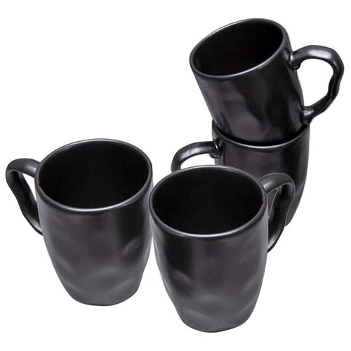 Mug En Grès Noir - Lot De 4