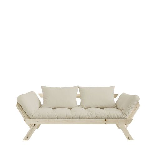 Canapé 2 Places En Bois Et Tissu - Beige
