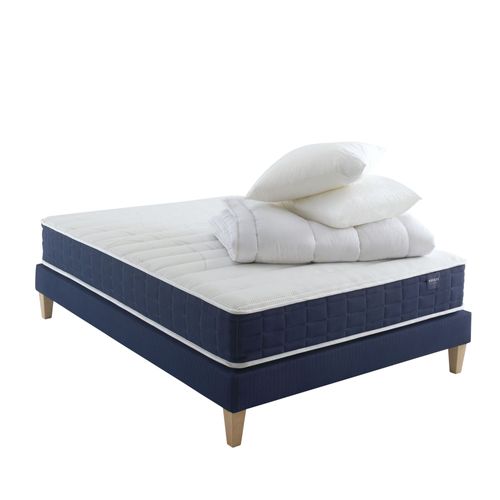 Ensemble Matelas Ressorts, Sommier, Pieds, Couette Et Oreiller 140x190