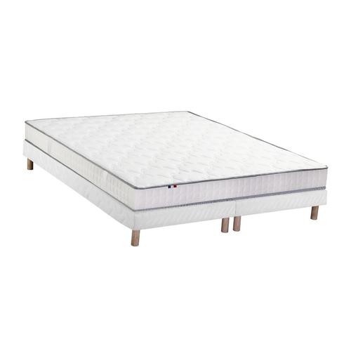 Ensemble Matelas Mousse Sommier Blanc 160x200