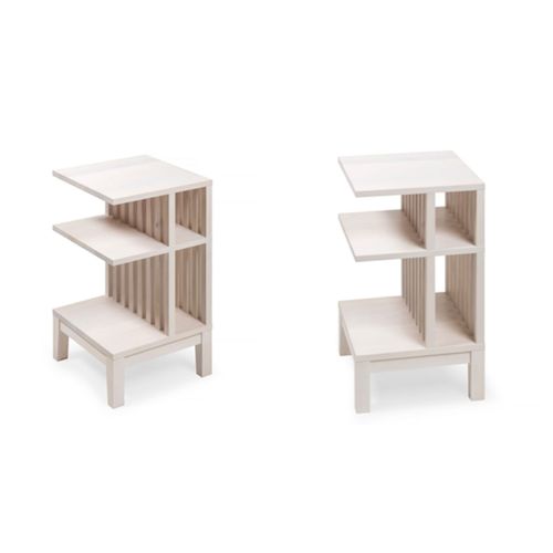 Lot De 2 Table De Chevet En Hêtre Blanc Huilé