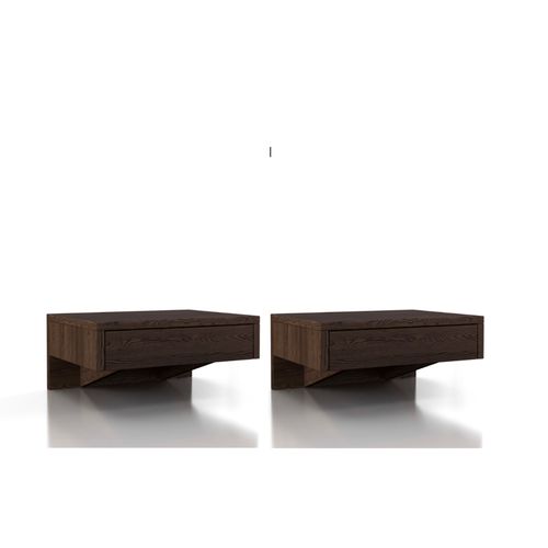 Lot De 2 Chevets En Hêtre Noyer Huilé