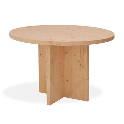 Table À Manger Ronde En Bois De Sapin Marron De Ø110x75cm