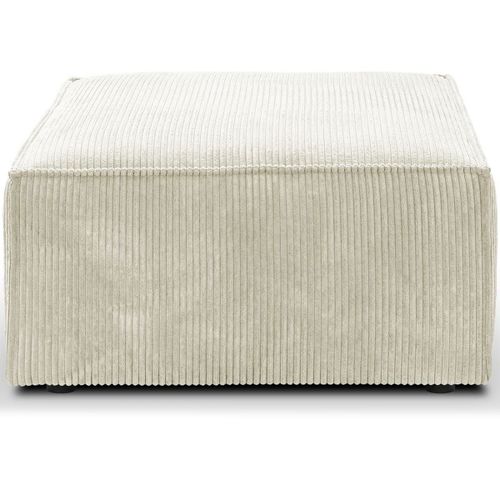 Pouf En Velours Côtelé Beige