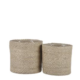 2 Cache-Pots En Jute Crème H20
