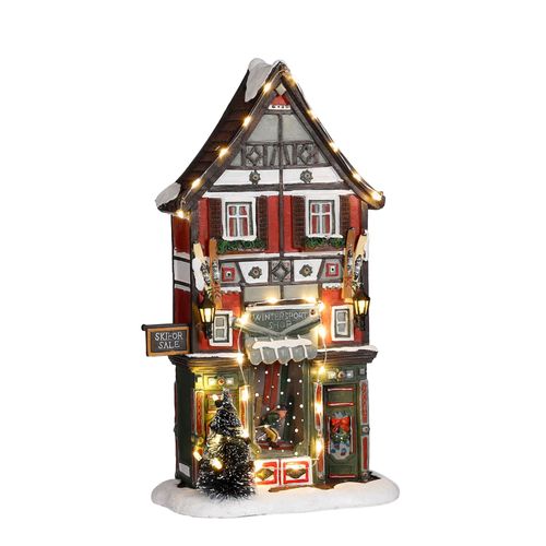 Village de noël miniature magasin de sports d'hiver H28
