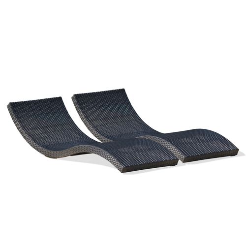 Lot De 2 Bains De Soleil En Résine Tressée Noire