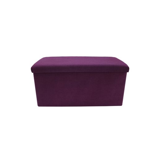 Repose-Pieds Banquette Pliant En Fibre De Bois Et Tissu Violet