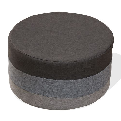 Repose-Pieds Bas En Tissu Et Fibre De Bois Gris
