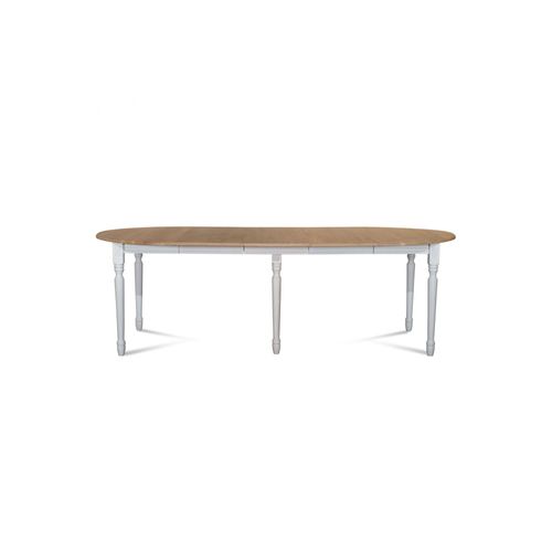 Table Ronde 6 Pieds Tournés 115 Cm + 3 Rallonges Bois