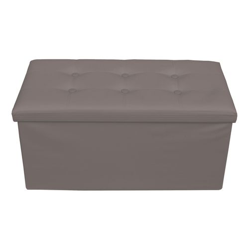 Repose-Pieds Coffre De Rangement Avec Couvercle En Similicuir Gris