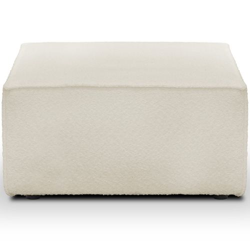 Pouf En Tissu Bouclette Écru