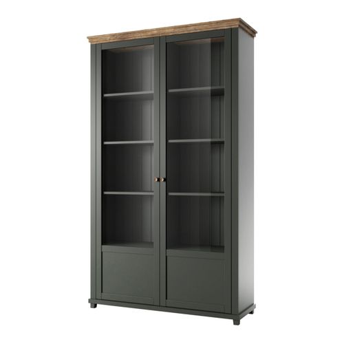 Vaisselier 2 Portes Stratifiés Vert Et Bois