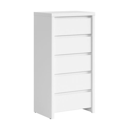 Chiffonnier 5 Tiroirs Stratifiés Blanc Mat