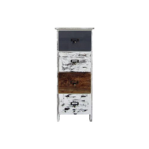 Chiffonnier Avec 4 Tiroirs En Bois Blanc Et Gris Et Brun