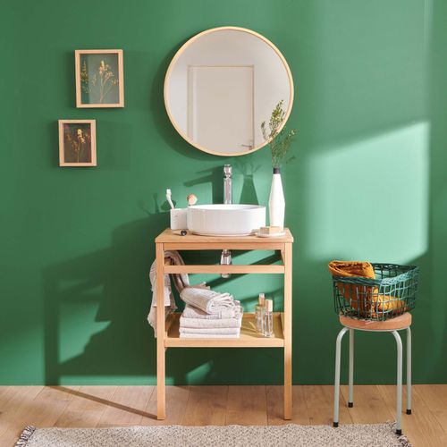 Meuble De Salle De Bain 60 Cm Hopp Avec Miroir Et Vasque Ronde Diego