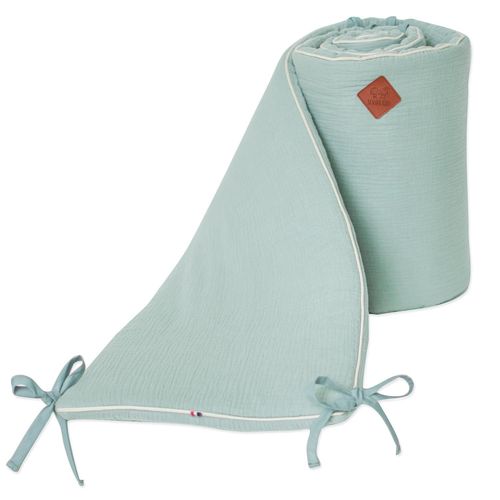Tour De Lit Universel Gaze De Coton Vert De Gris