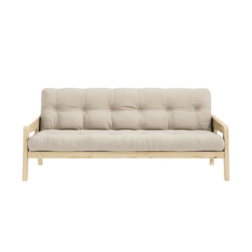 Banquette Futon En Pin Massif Beige 130x190