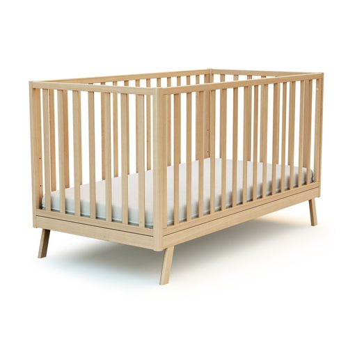 Lit Bébé Évolutif En Bois Hêtre Verni 70 X 140 Cm