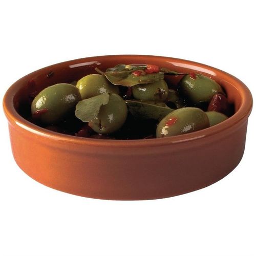 Lot De 6 Grands Plats Rustiques En Grès Rouge D 13,4 Cm