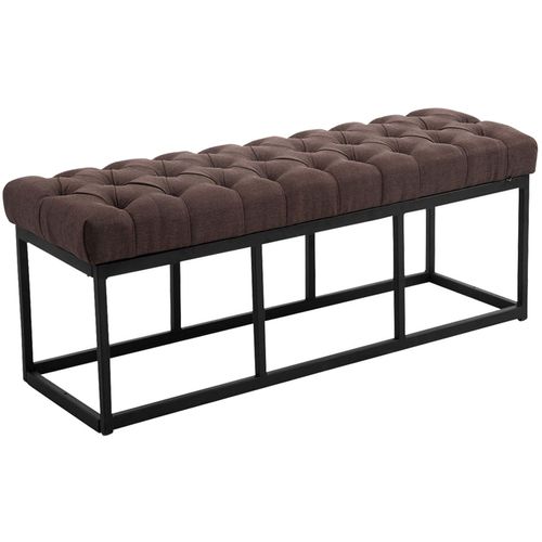 Banquette Avec Pieds En Métal Assise En Tissu Marron