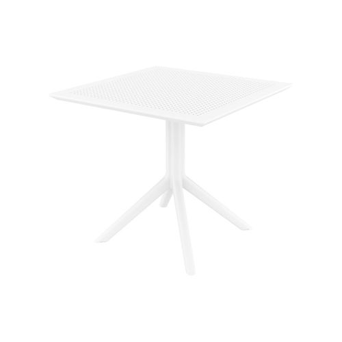 Table De Jardin Carrée Résistante En Plastique Blanc