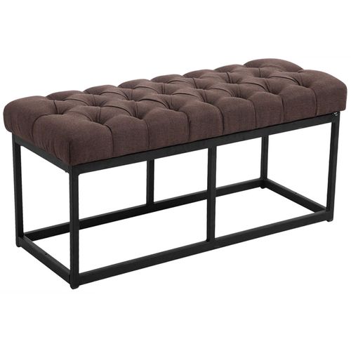 Banquette Avec Pieds En Métal Assise En Tissu Marron