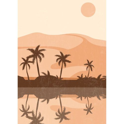Tableau sur toile illustration désert 45x65 cm