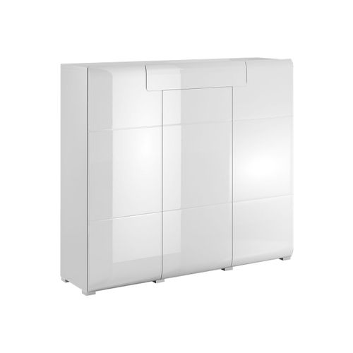 Buffet Haut 3 Portes 1 Tiroir Stratifiés Blanc
