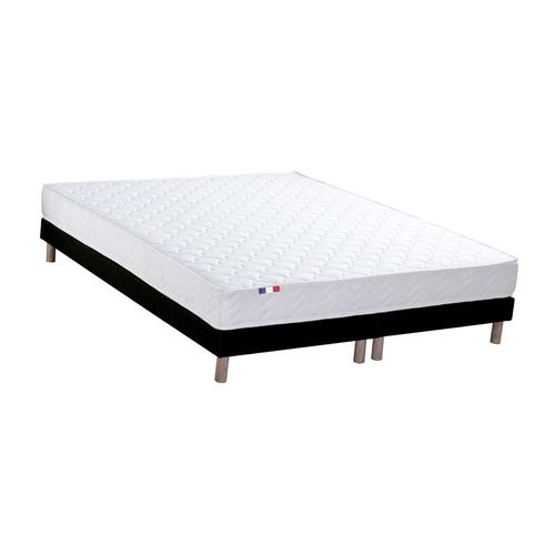 Ensemble Matelas Accueil Latex 3 Zones Sommier Noir 160x200