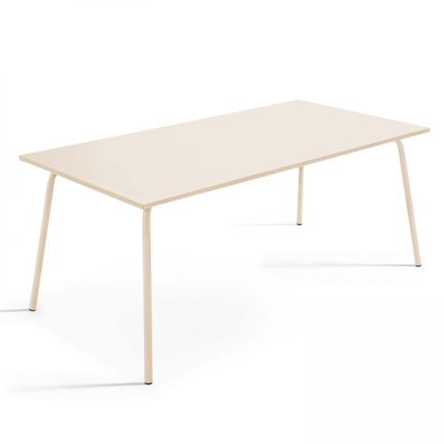 Table De Jardin Rectangulaire En Métal Ivoire 180 Cm